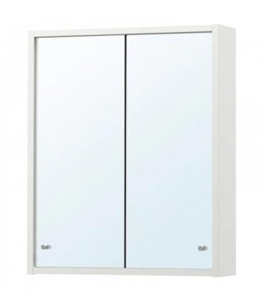 کابینت روشویی آینه دار ایکیا مدل NYSJON اندازه 60×50 سانتیمتر درب کشویی رنگ سفید